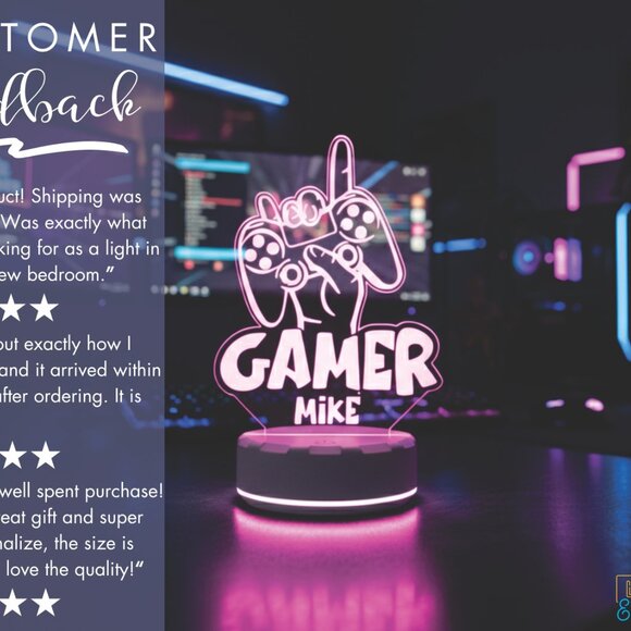 Gaming Sign – LED Decor for Teen Boys - Picture 7 of 8